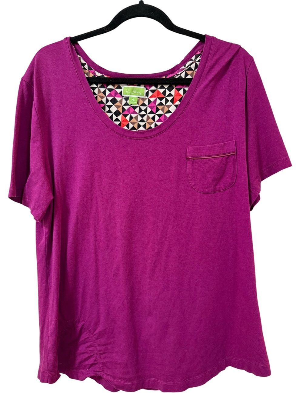 Vera Bradley pocket tee top purple magenta XL soft stretch casual